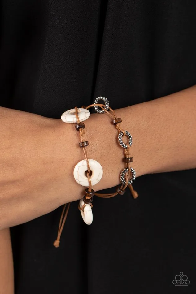 Bracelets Paparazzi Bracelet Quarry Quandary White Paparazzi Jewelry