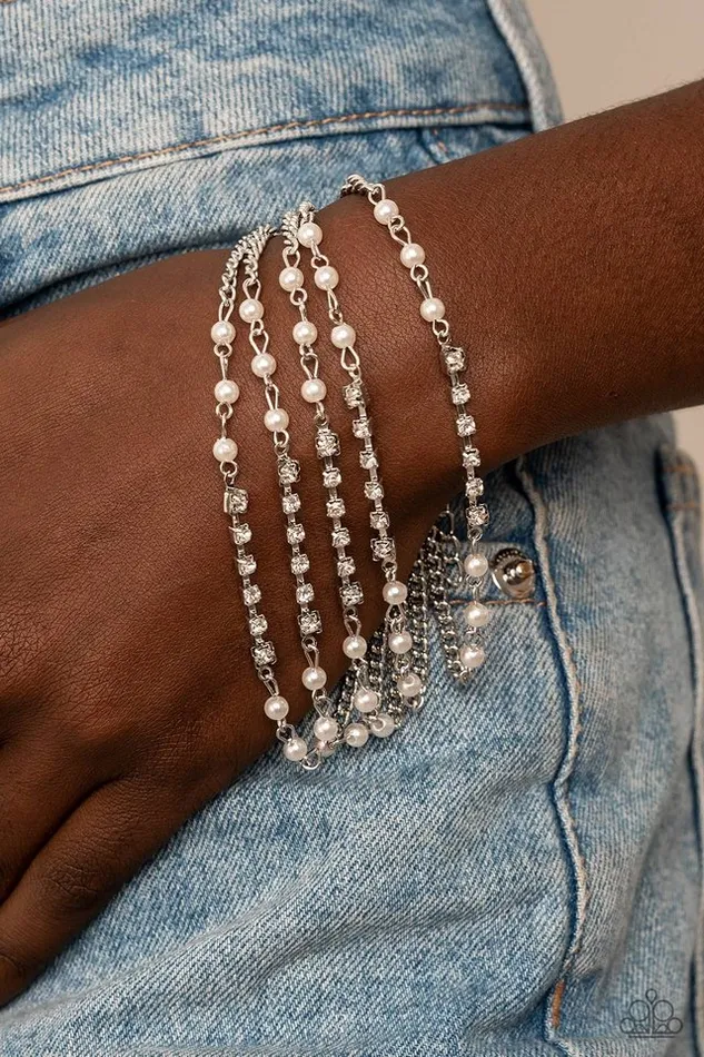 Bracelets Paparazzi Jewelry Paparazzi Bracelet Experienced in Elegance White