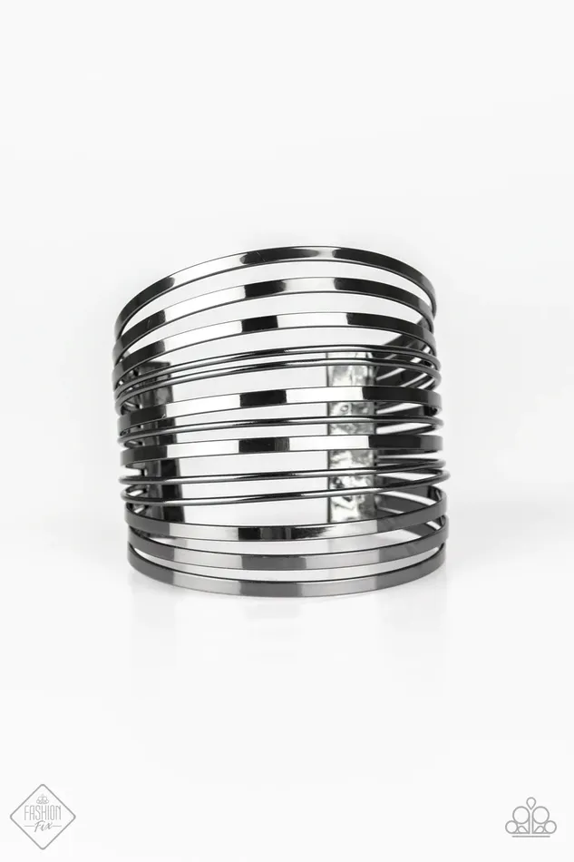 Bracelets Paparazzi Jewelry Paparazzi Bracelet Front Line Shine Black