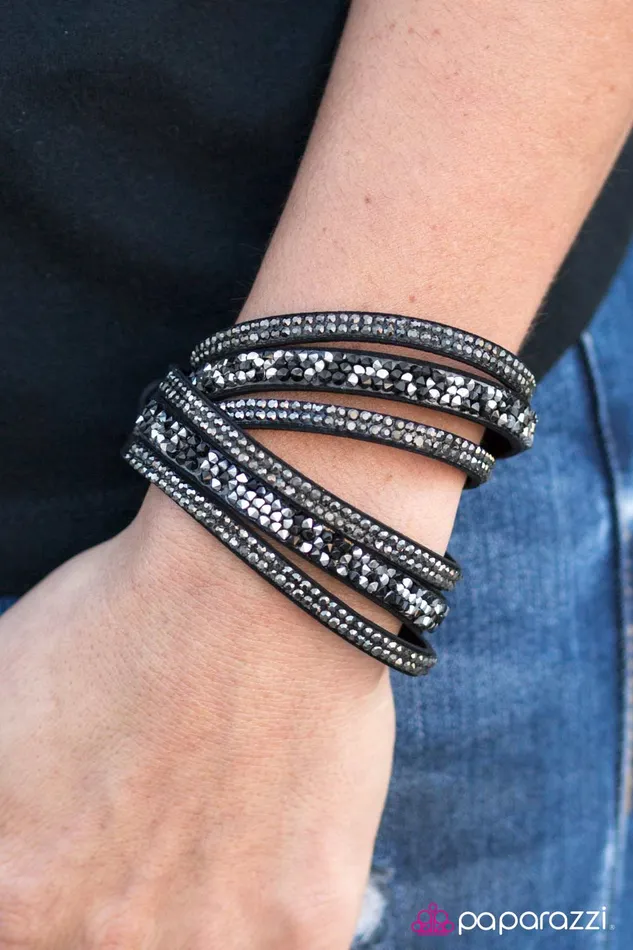 Bracelets Paparazzi Jewelry Paparazzi Bracelet Rhinestone Radar Black