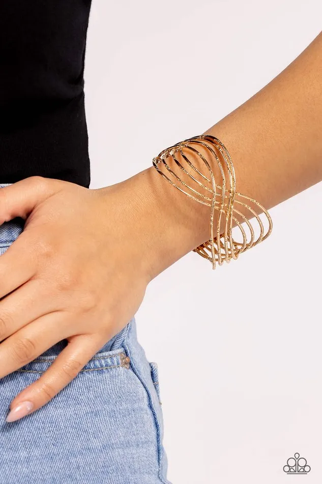 Bracelets Paparazzi Jewelry Paparazzi Bracelet WIRE Away Gold
