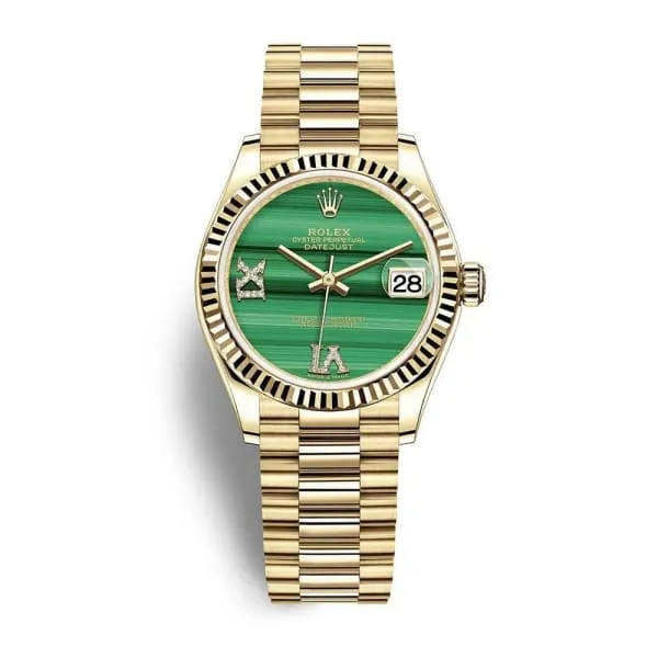 Bracelets Rolex Rolex Datejust 31mm Ref 2782780004 Green Dial 18K Yellow Gold President Bracelet Womens Watch Bracelets Rolex Rolex Datejust 31mm Ref 2782780004 Green Dial 18K Yellow Gold President Bracelet Womens Watch