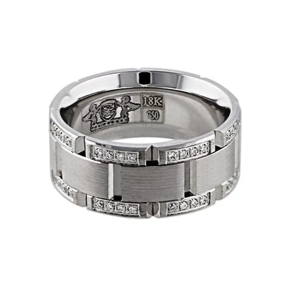 CJ Charles Jewelers 18k White Gold Diamond Link Band Rings