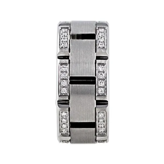 CJ Charles Jewelers 18k White Gold Diamond Link Band Rings
