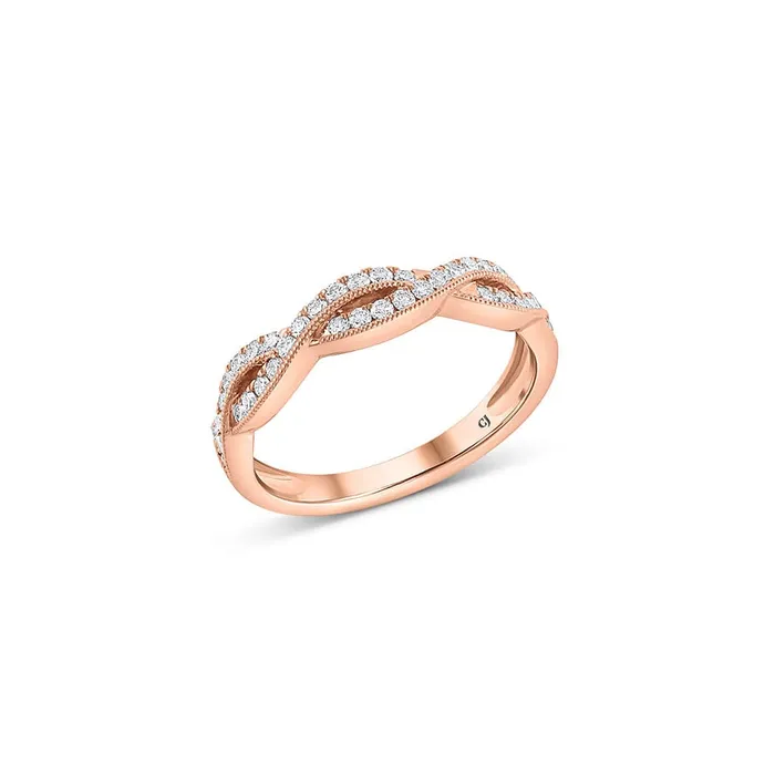 CJ Charles Jewelers Rings 18k Rose Gold 038ctw Diamond Twist Band