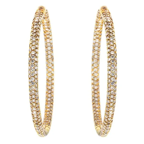 Diamond Source NYC Earrings 18kt Rose Gold Hoop Earrings 637ct Diamonds EAR20700