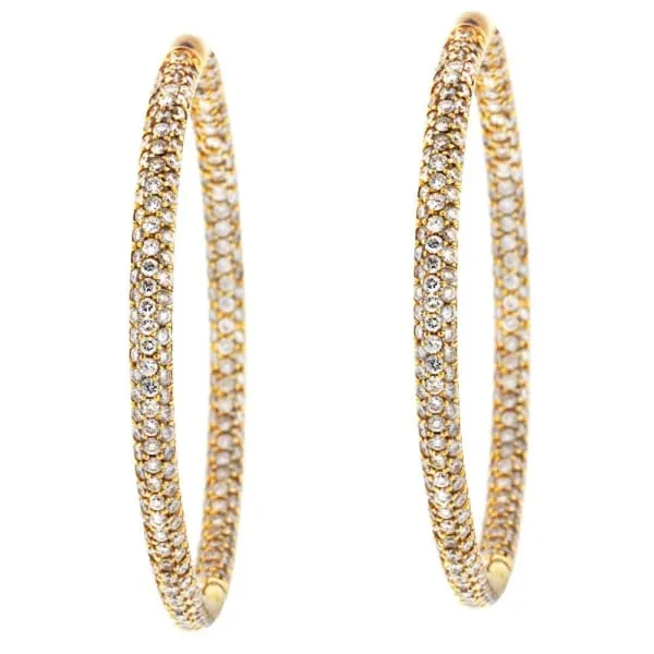 Diamond Source NYC Earrings 18kt Rose Gold Hoop Earrings 637ct Diamonds EAR20700