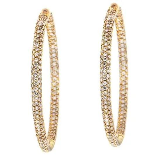 Diamond Source NYC Earrings 18kt Rose Gold Hoop Earrings 637ct Diamonds EAR20700