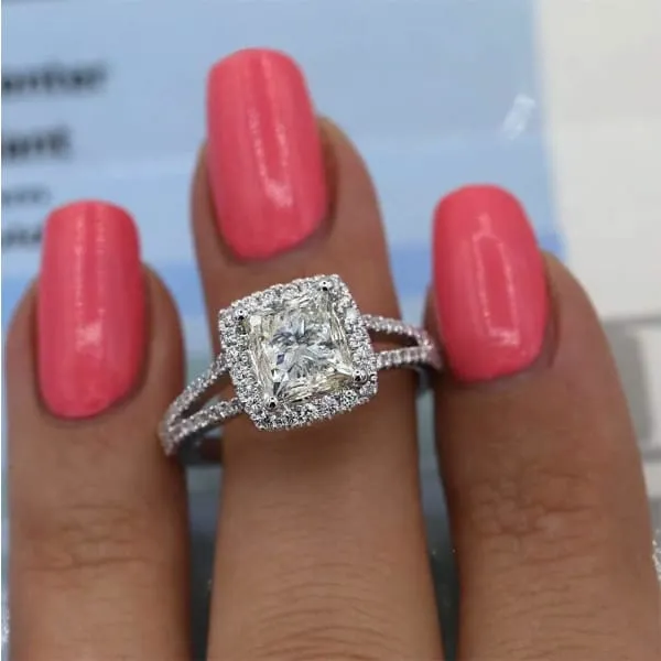 Diamond Source NYC Rings Halo Diamond Engagement Ring Set in 18K White Gold 280ct tw Princess Cut Round Brilliant Clarity Enhanced Diamonds Diamond Source NYC Rings Halo Diamond Engagement Ring Set in 18K White Gold 280ct tw Princess Cut Round Brilliant Clarity Enhanced Diamonds