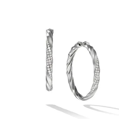 Earrings David Yurman David Yurman 4mm Cable Edge Hoop Earrings