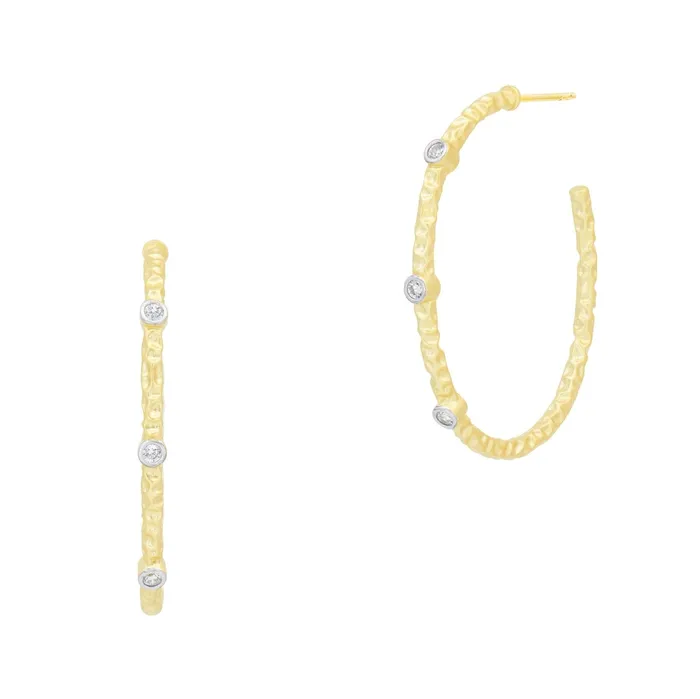Earrings Freida Rothman Streets in Bloom Textured Hoop Earrings Freida Rothman Earrings Freida Rothman Streets in Bloom Textured Hoop Earrings Freida Rothman