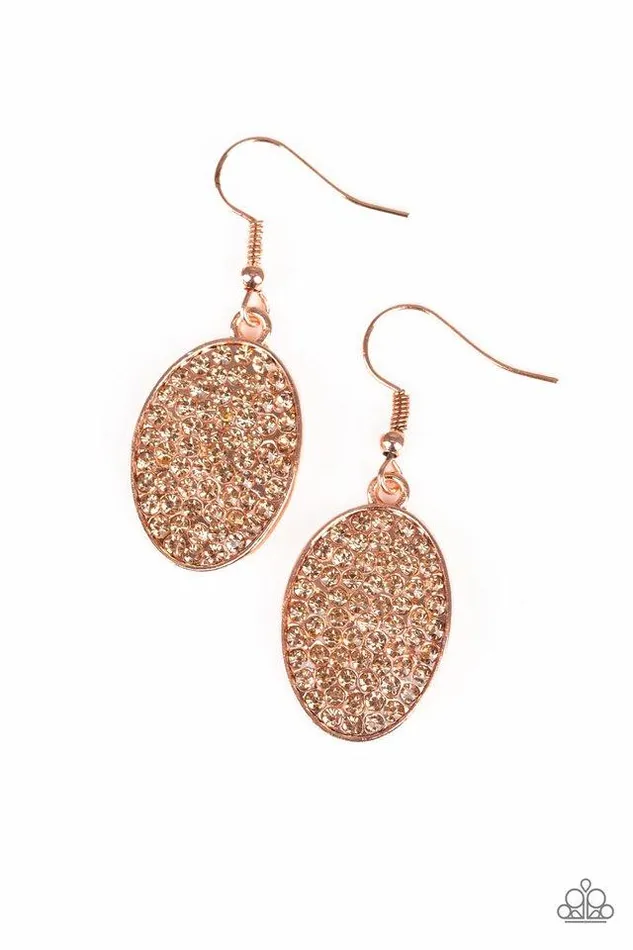 Earrings Paparazzi Earring All Dazzle Copper Paparazzi Jewelry