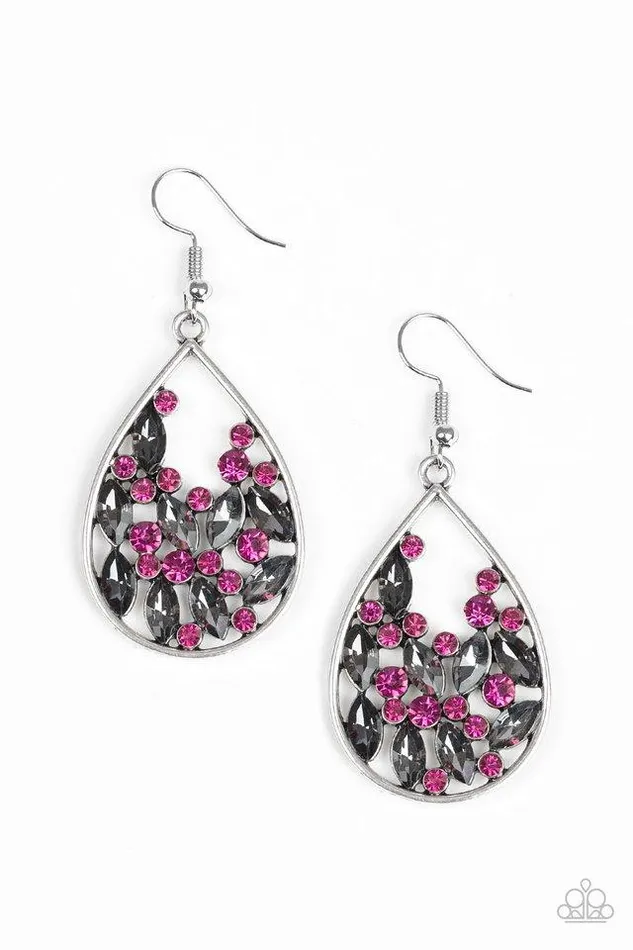 Earrings Paparazzi Earring Cash or Crystal Pink Paparazzi Jewelry