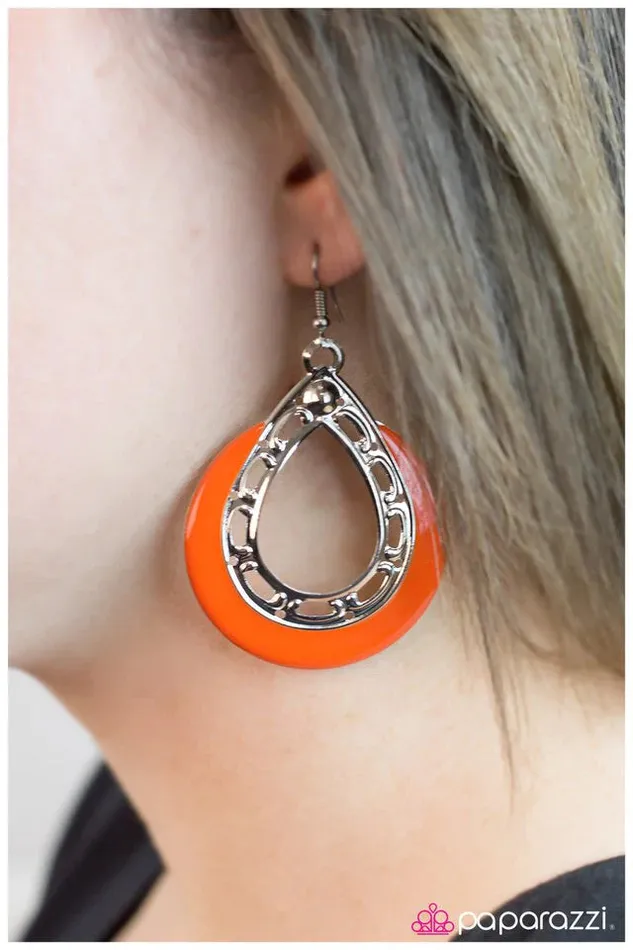Earrings Paparazzi Earring Cut It Out Orange Paparazzi Jewelry