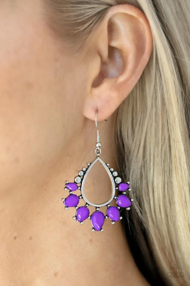 Earrings Paparazzi Earring Flamboyant Ferocity Purple Paparazzi Jewelry