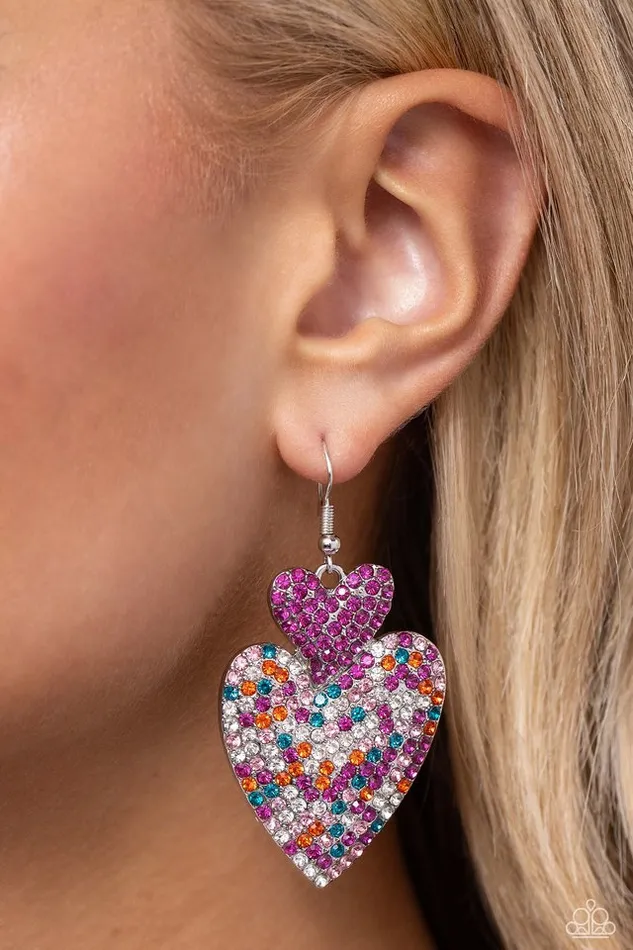 Earrings Paparazzi Earring Flirting Flourish Pink Paparazzi Jewelry