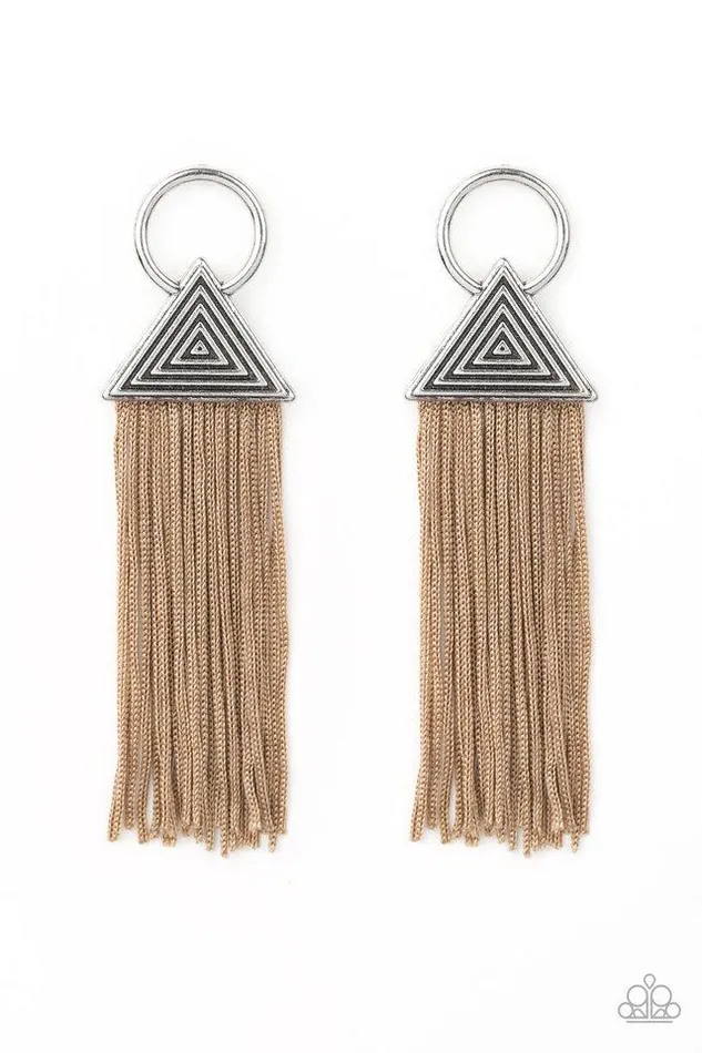 Earrings Paparazzi Earring Oh My GIZA Brown Paparazzi Jewelry