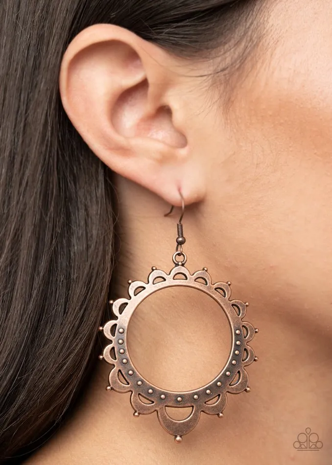 Earrings Paparazzi Jewelry Paparazzi Earring Casually Capricious Copper