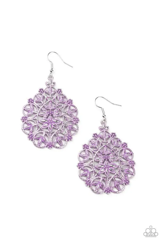 Earrings Paparazzi Jewelry Paparazzi Earring Floral Affair Purple