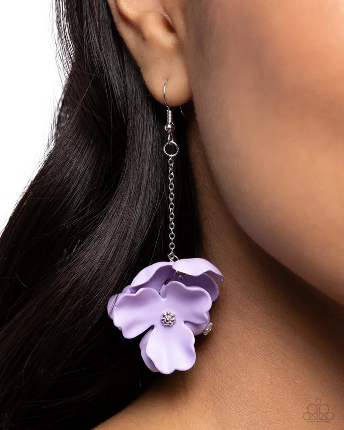 Earrings Paparazzi Jewelry Paparazzi Earring Plentiful Petals Purple