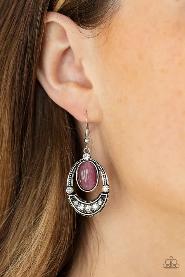 Earrings Paparazzi Jewelry Paparazzi Earring Serene Shimmer Purple