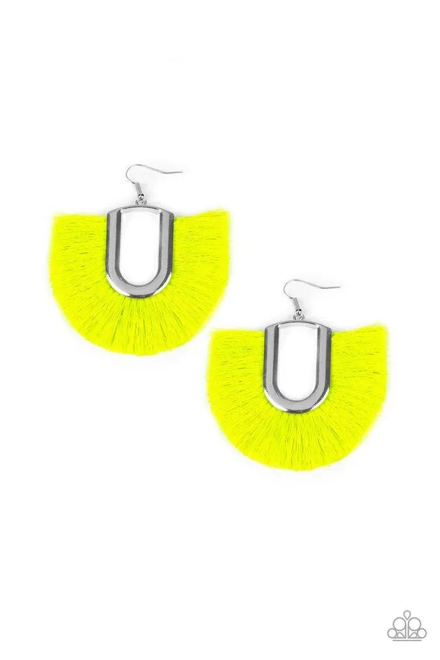 Earrings Paparazzi Jewelry Paparazzi Earring Tassel Tropicana Yellow
