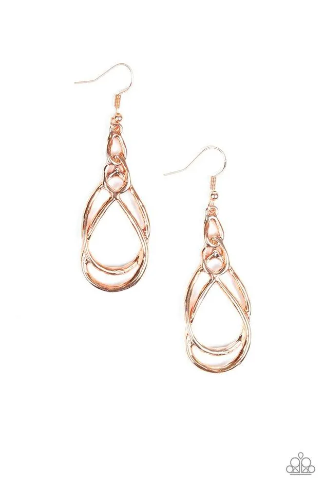 Earrings Paparazzi Jewelry Paparazzi Earring Twisted Elegance Copper