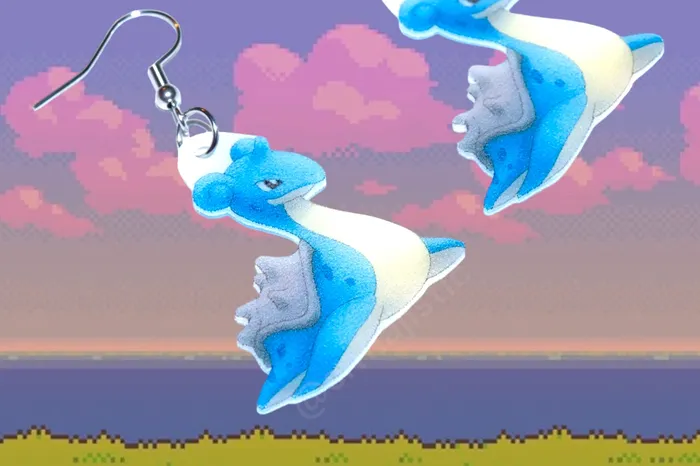 Earrings Sam Makes Things Lapras Cute Pokmon Character Handmade Earrings