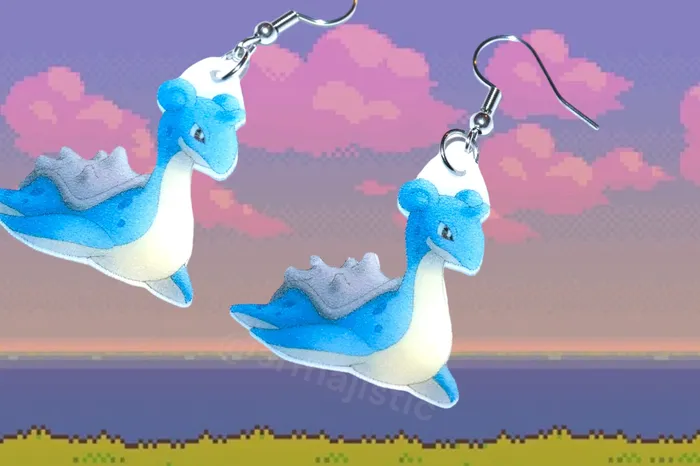 Earrings Sam Makes Things Lapras Cute Pokmon Character Handmade Earrings