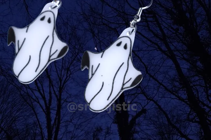 Earrings Sam Makes Things READY TO SHIP Cute Ghost Cartoon Handmade Earrings Earrings Sam Makes Things READY TO SHIP Cute Ghost Cartoon Handmade Earrings