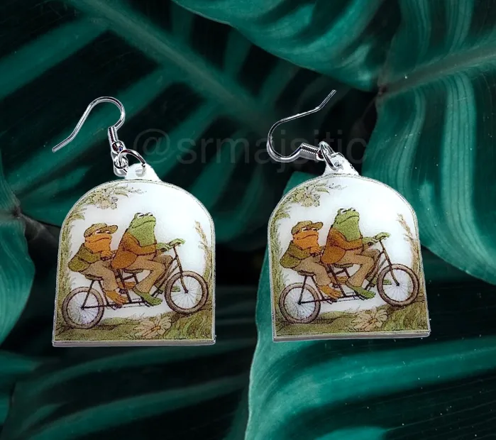 Earrings Sam Makes Things READY TO SHIP Frog and Toad Character Handmade Earrings Earrings Sam Makes Things READY TO SHIP Frog and Toad Character Handmade Earrings