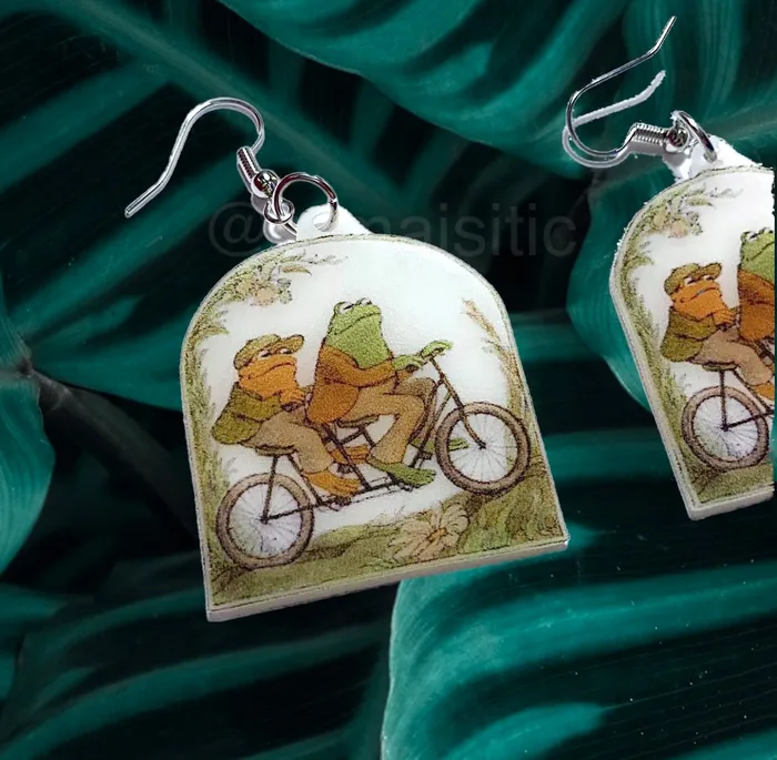 Earrings Sam Makes Things READY TO SHIP Frog and Toad Character Handmade Earrings