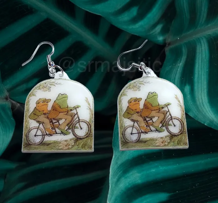 Earrings Sam Makes Things READY TO SHIP Frog and Toad Character Handmade Earrings