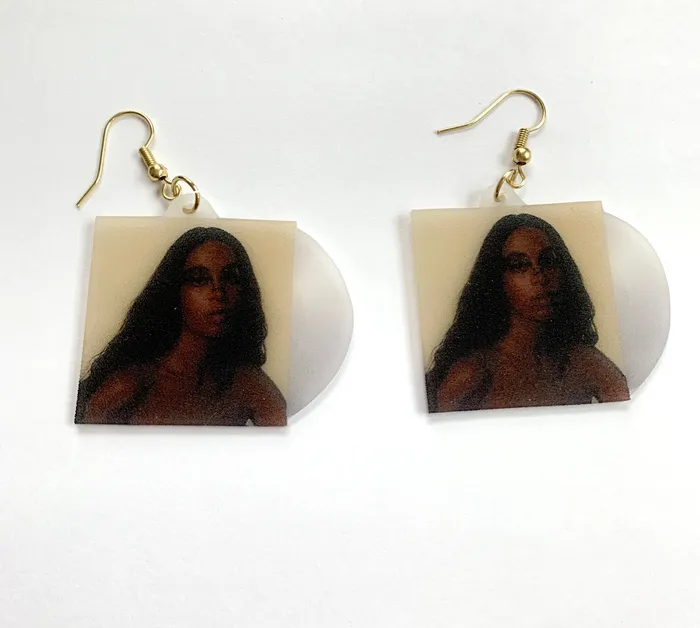 Earrings Sam Makes Things Solange When I Get Home Vinyl Album Handmade Earrings