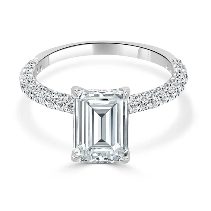 Engagement Collections Rings 14K White Gold Diamond Semimount Ring with Hidden Halo Engagement Collections Rings 14K White Gold Diamond Semimount Ring with Hidden Halo