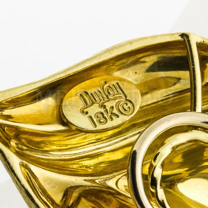 Henry Dunay Earrings Henry Dunay 18K Yellow Gold Dual Finish Clip Earrings Estate Henry Dunay Earrings Henry Dunay 18K Yellow Gold Dual Finish Clip Earrings Estate