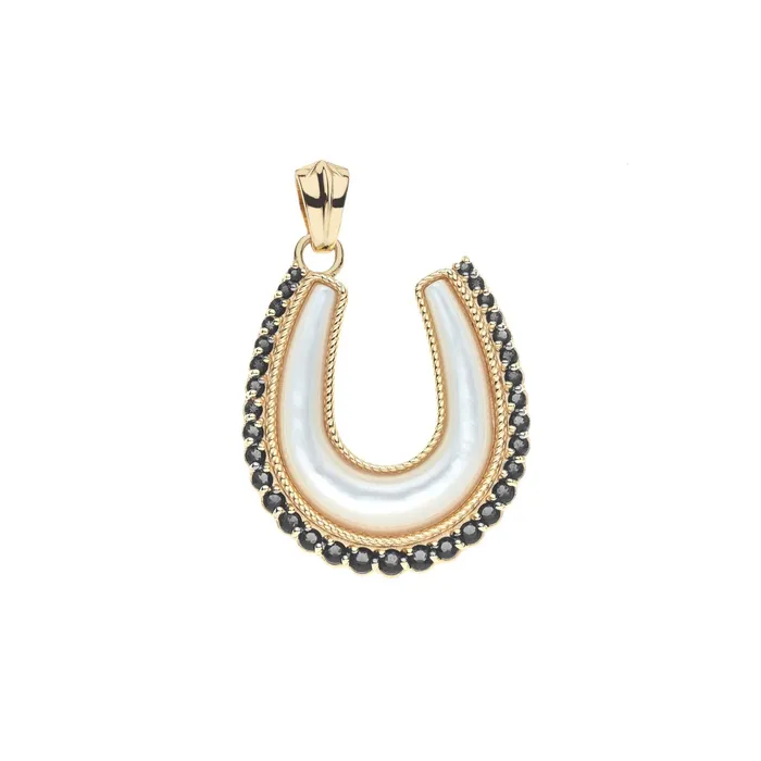 Jane Win Necklaces Jane Win Feeling Lucky Mother of Pearl Horseshoe Pendant Necklace Jane Win Necklaces Jane Win Feeling Lucky Mother of Pearl Horseshoe Pendant Necklace
