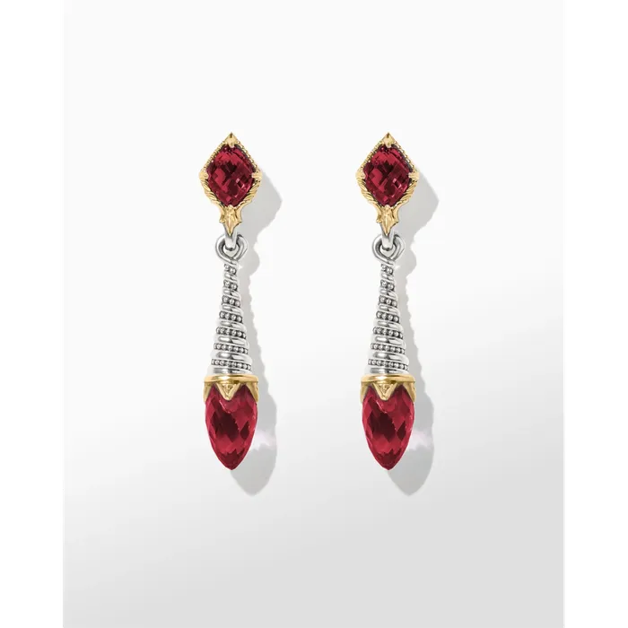 Konstantino Earrings Konstantino Anthos Collection Silver and Gold Eon Dangle Corundum Earrings Konstantino Earrings Konstantino Anthos Collection Silver and Gold Eon Dangle Corundum Earrings