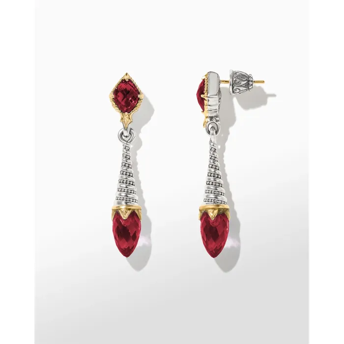 Konstantino Earrings Konstantino Anthos Collection Silver and Gold Eon Dangle Corundum Earrings Konstantino Earrings Konstantino Anthos Collection Silver and Gold Eon Dangle Corundum Earrings