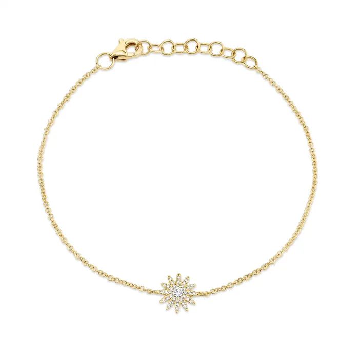 Meierotto Jewelers 14K Yellow Gold Bracelet with Diamond Star Design Bracelets Meierotto Jewelers 14K Yellow Gold Bracelet with Diamond Star Design Bracelets
