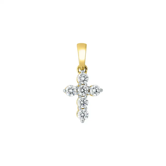 Meierotto Jewelers 14K Yellow Gold Diamond Cross Pendant Necklaces