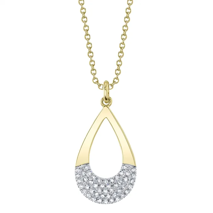 Meierotto Jewelers Necklaces 14K Yellow Gold Diamond Pave Pendant Necklace