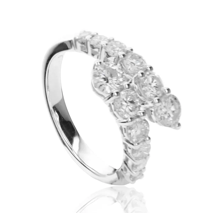 Meierotto Jewelers Rings 18K White Gold Diamond Bypass Ring