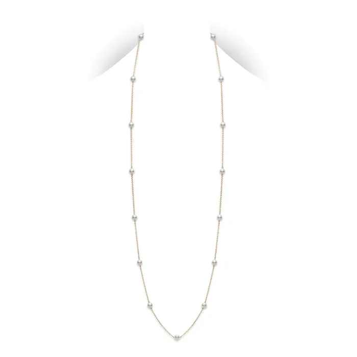 Mikimoto Necklaces Mikimoto 18K White Gold Pearl Station Necklace