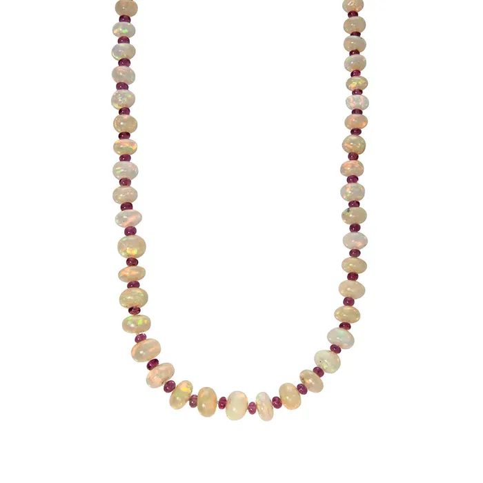 Necklaces Goshwara Goshwara Opal Rubellite Bead 18K Gold Necklace