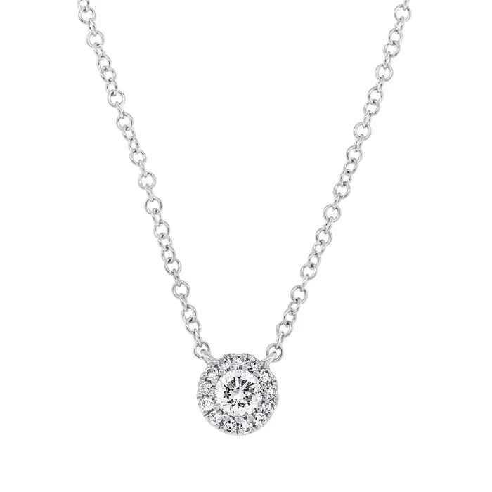 Necklaces Meierotto Jewelers 14K White Gold Round Diamond Station Pendant Necklace Necklaces Meierotto Jewelers 14K White Gold Round Diamond Station Pendant Necklace