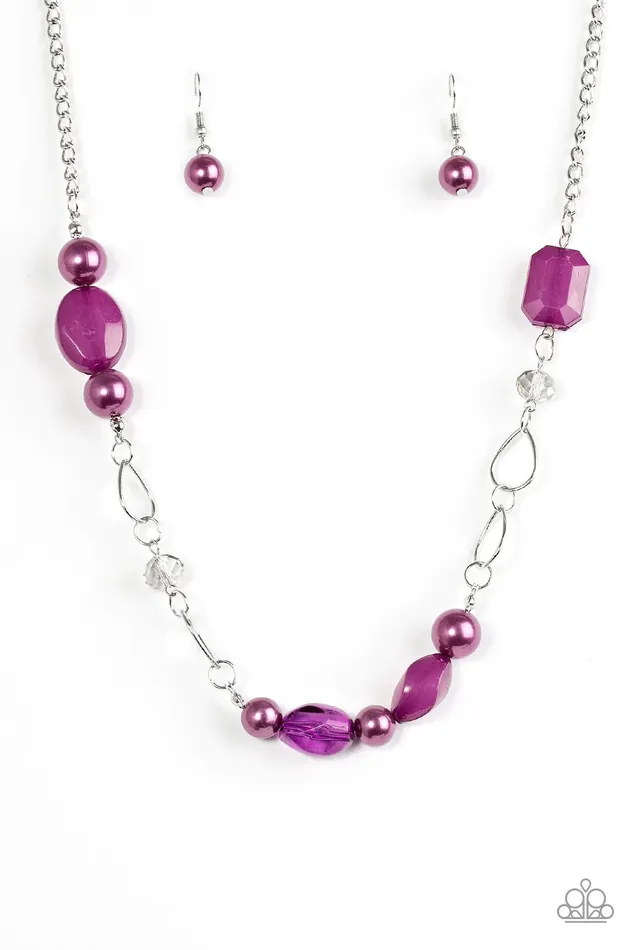 Necklaces Paparazzi Jewelry Paparazzi Necklace Beam Away Purple