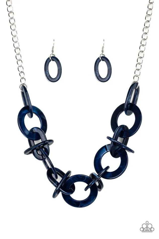 Necklaces Paparazzi Jewelry Paparazzi Necklace Chromatic Charm Blue