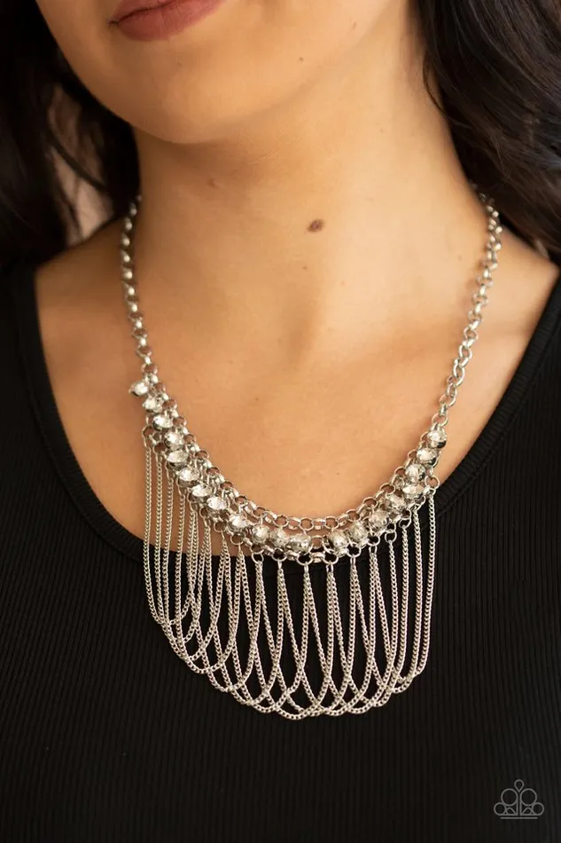Necklaces Paparazzi Jewelry Paparazzi Necklace Flaunt Your Fringe White