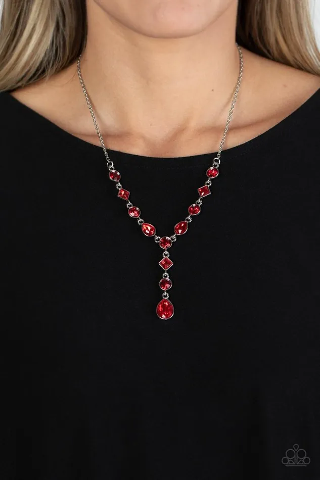 Necklaces Paparazzi Jewelry Paparazzi Necklace Forget the Crown Red
